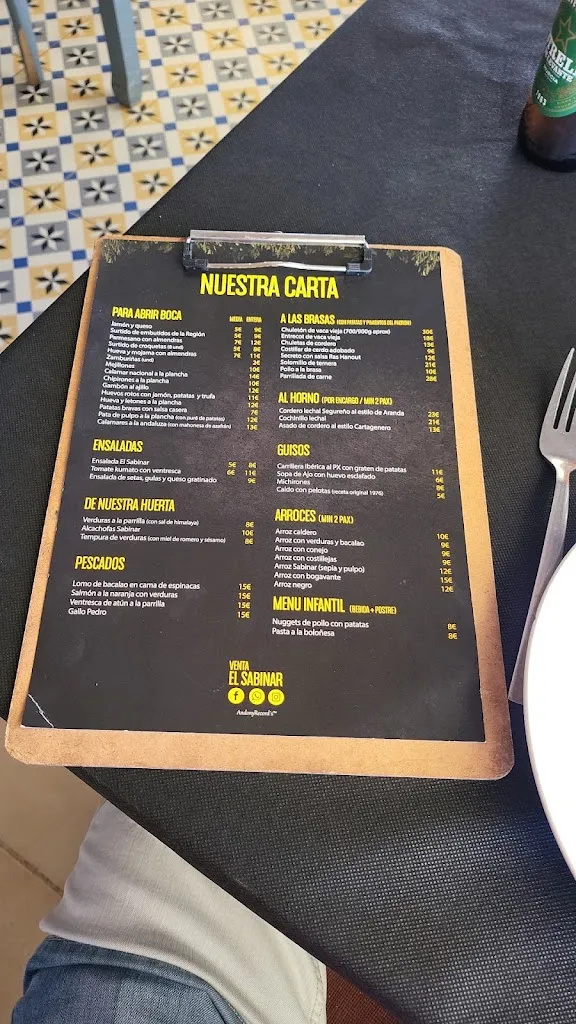Menu_Venta El sabinar / Carne a la Brasa / Arrocerias en la Manga_Atamaría_image_4