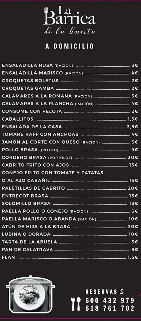 Menu_Restaurante La Barrica de la Huerta_Beniel_immagine_1