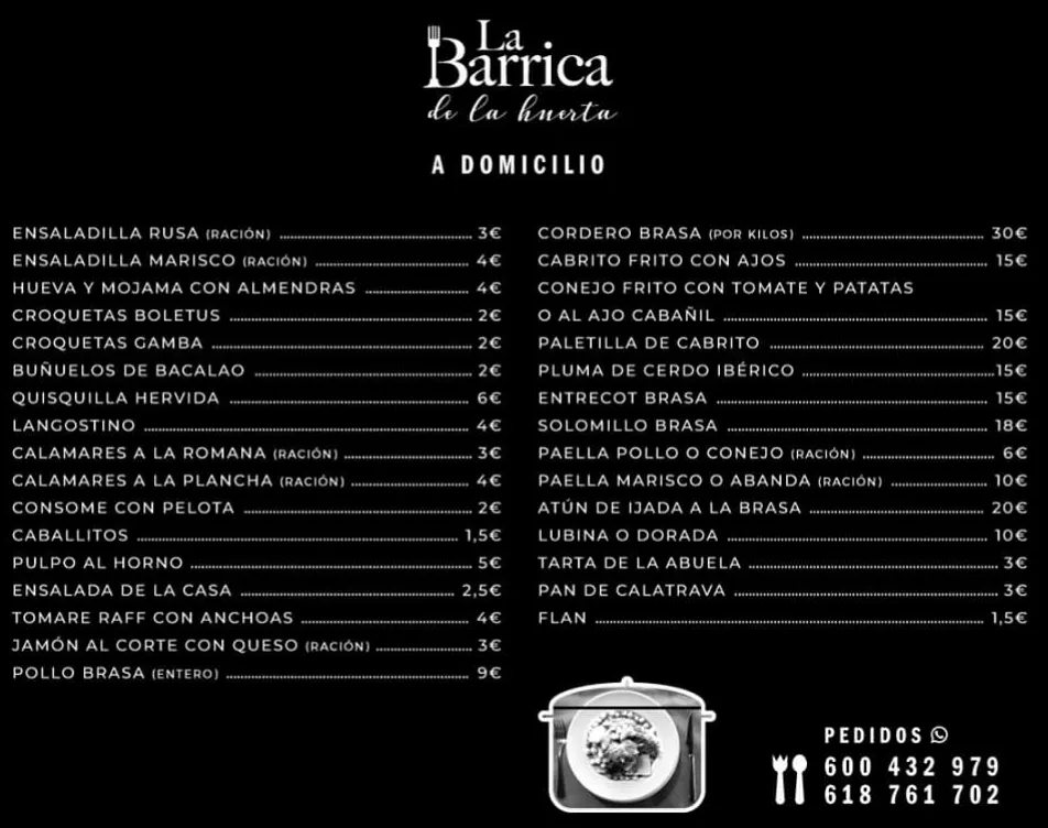 Menu_Restaurante La Barrica de la Huerta_Beniel_immagine_2