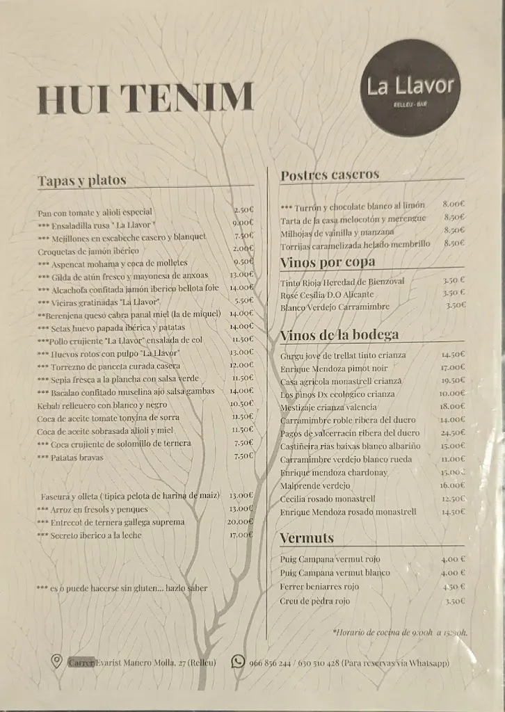Menu_La Llavor Relleu Bar_Relleu_immagine_1
