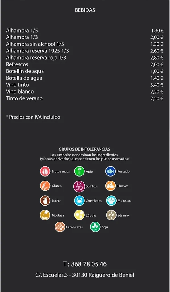 Menu_La cueva_Beniel_immagine_2