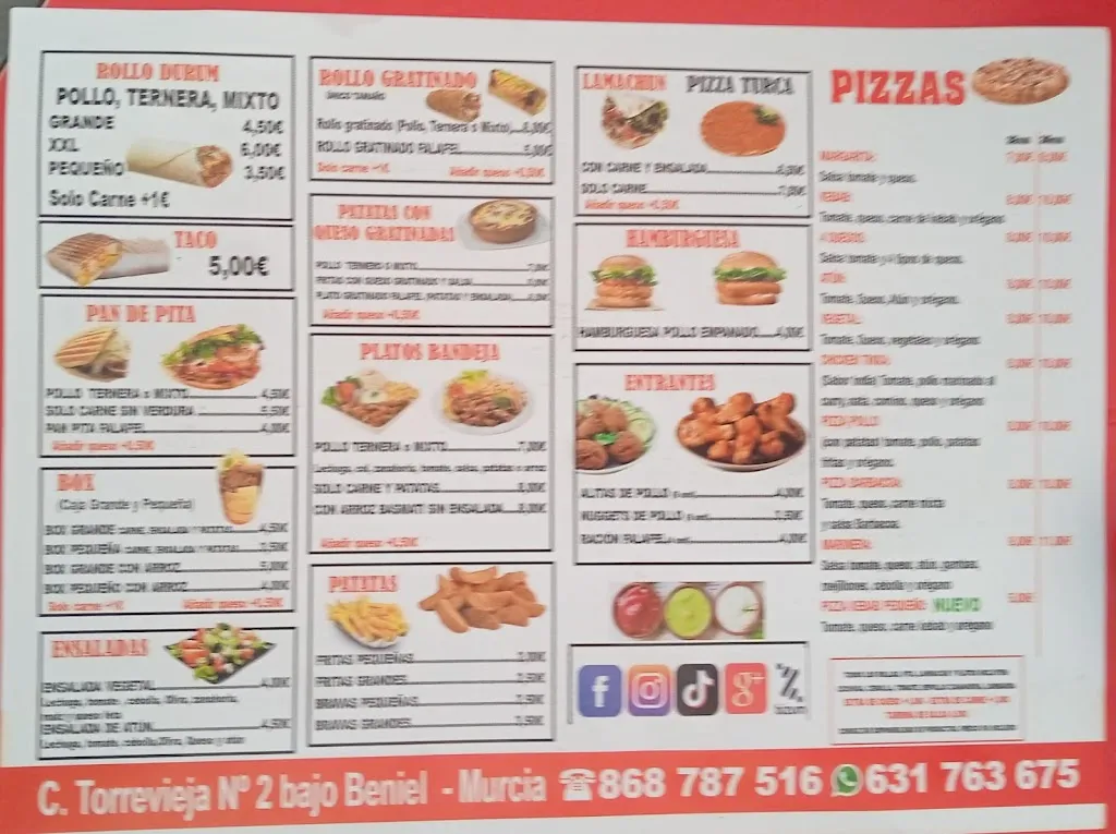 Menu_Dani kabab doner and pizzeria beniel حلال_Beniel_image_2