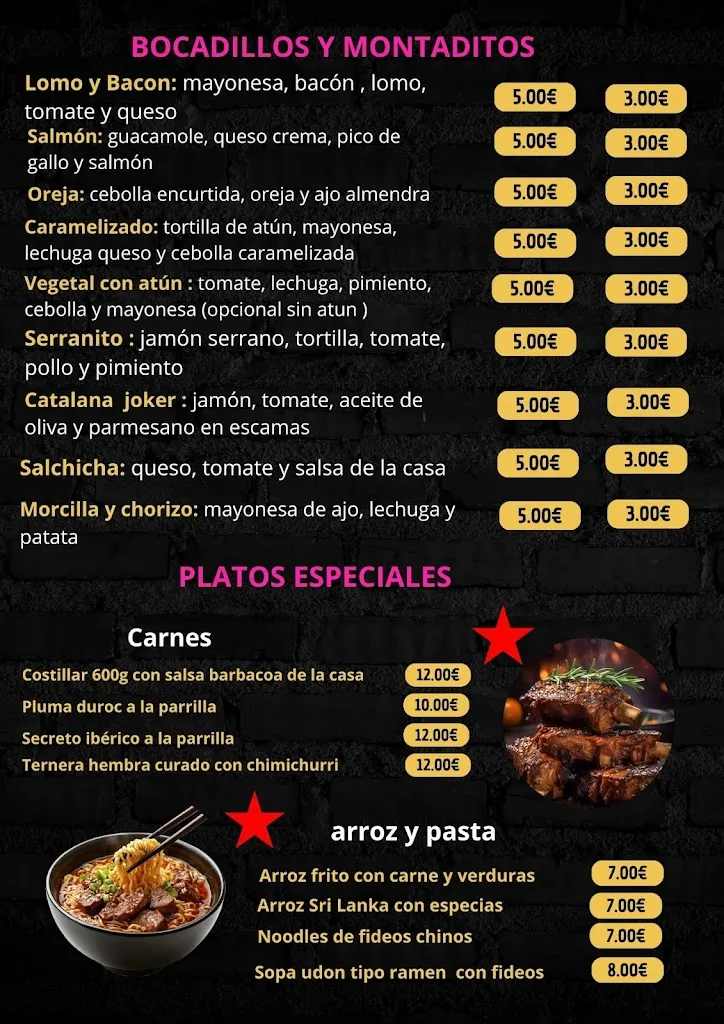 Menu_Taperia en Bullas Joker_Bullas_immagine_1