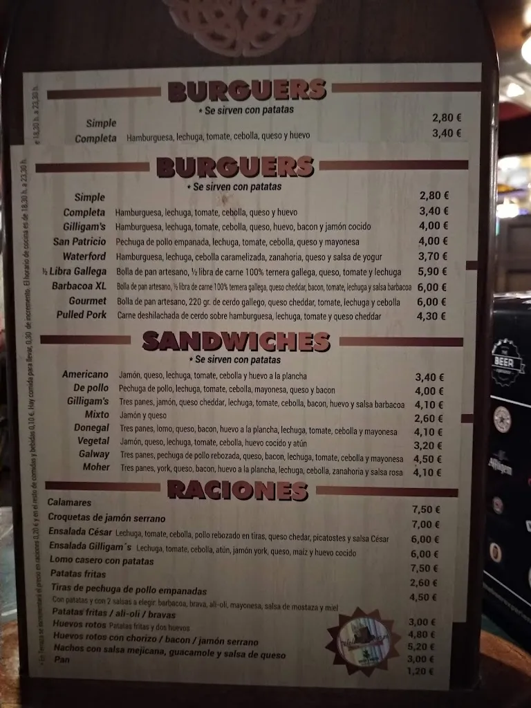 Menu_Bar Gilligam's_Boiro_immagine_2