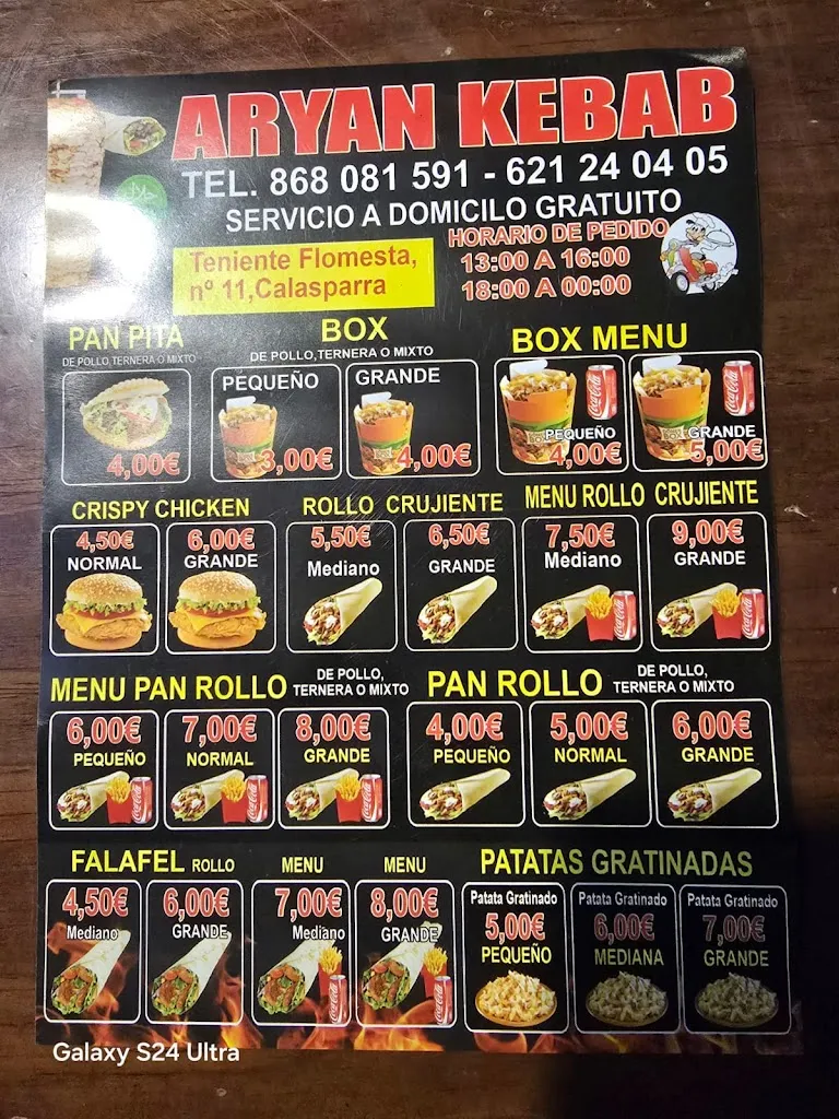 Menu_Aryan Kebab Calasparra_Calasparra_image_1