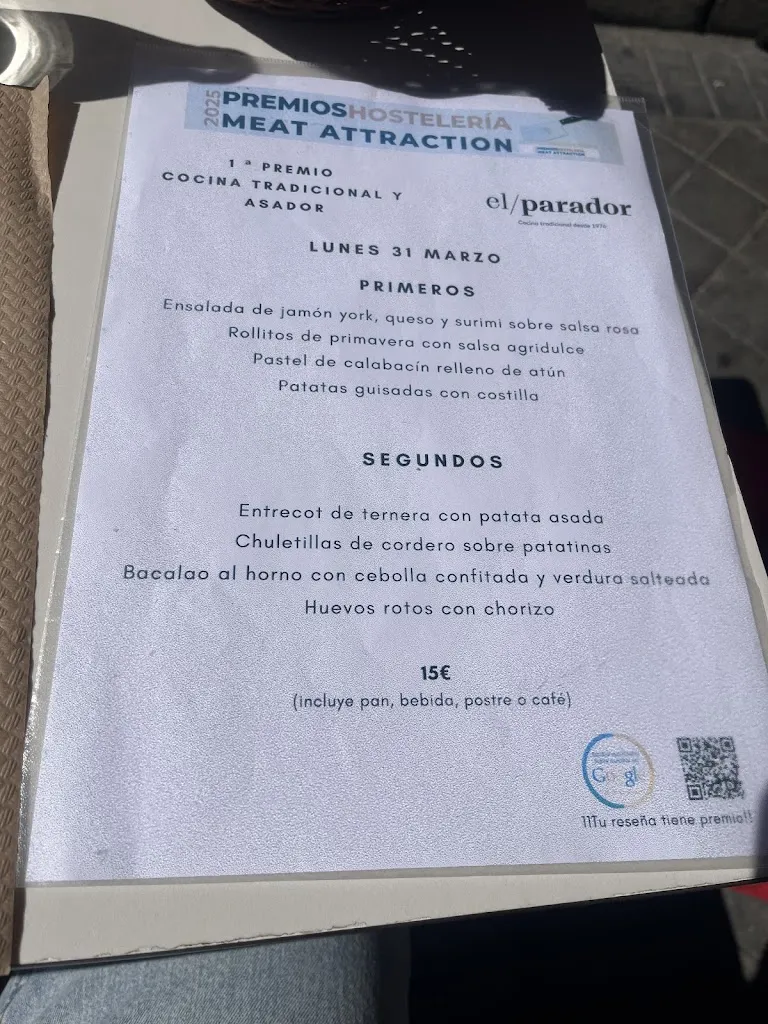 Menu_Cervecería Restaurante El Parador_Sagra_immagine_1