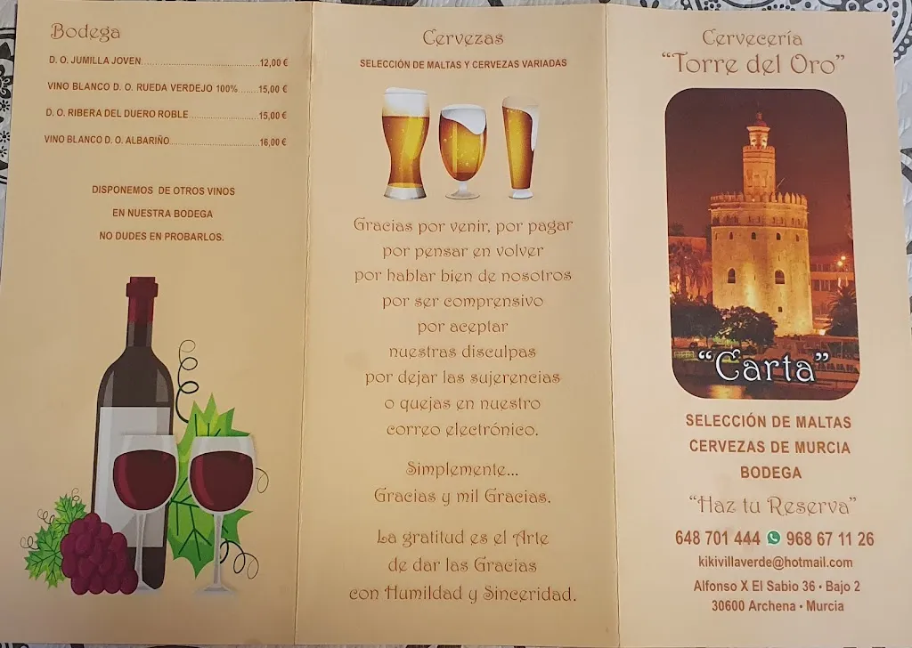 Menu_Cervecería Torre del Oro_Archena_image_1