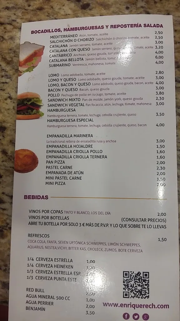 Menu_Cafetería&heladería Enrique Rech_Archena_immagine_1