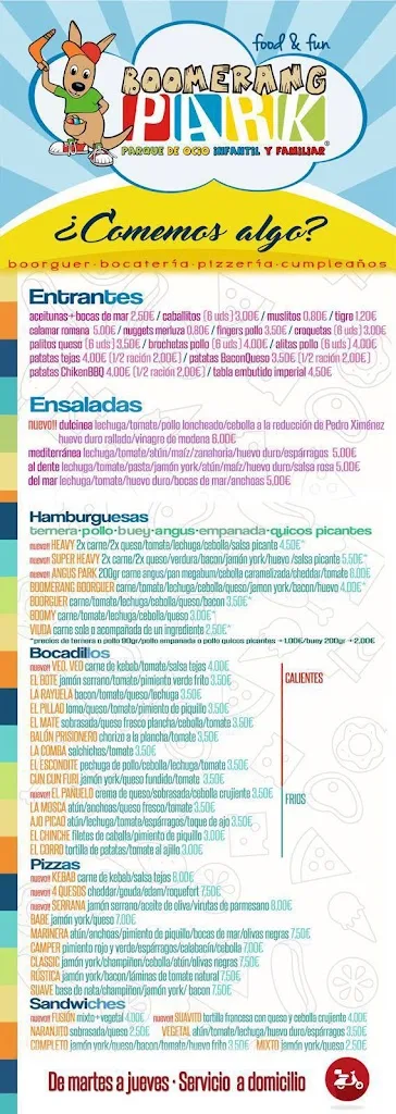 Menu_BOOMERANG PARK_Archena_image_3