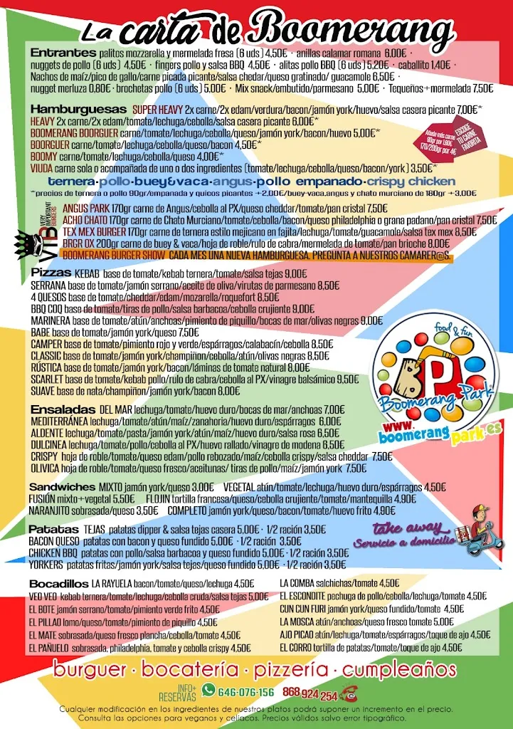 Menu_BOOMERANG PARK_Archena_image_4