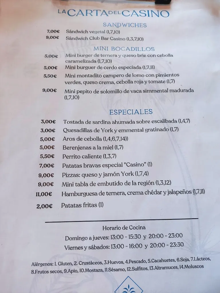 Menu_Bar Casino - Balneario de Archena_Archena_image_1