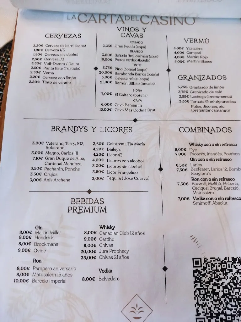 Menu_Bar Casino - Balneario de Archena_Archena_image_3