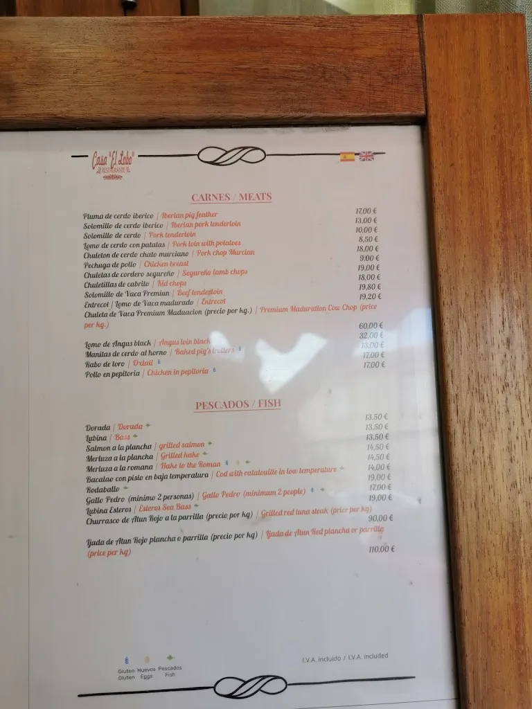Menu_RESTAURANTE CASA EL LOBO_Alhama de Murcia_image_1