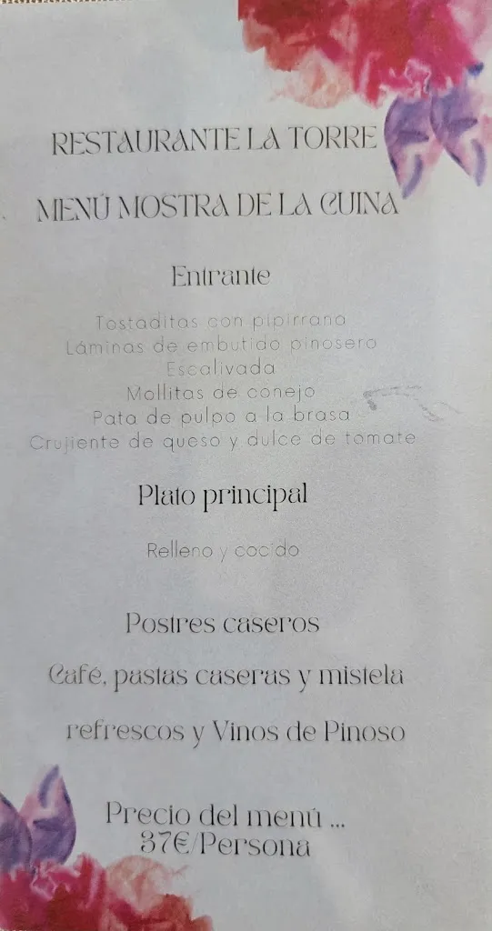 Menu_Restaurante La Torre_Pinós el/Pinoso_image_4