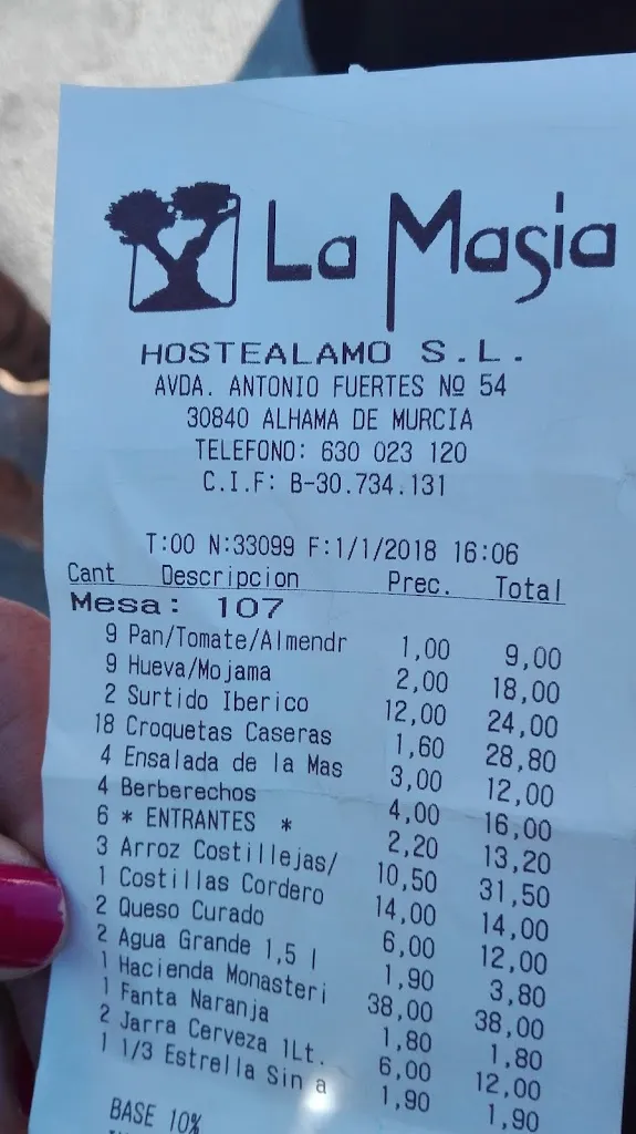 Menu_Restaurante La Masía_Alhama de Murcia_immagine_3