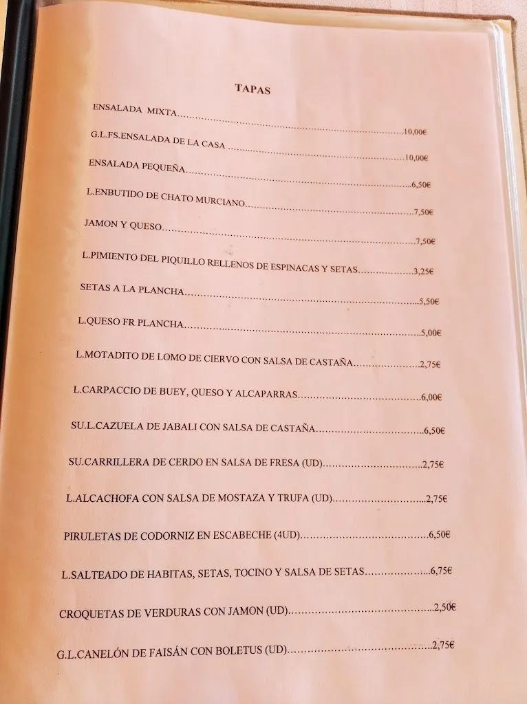 Menu_La Perdiz_Alhama de Murcia_image_1