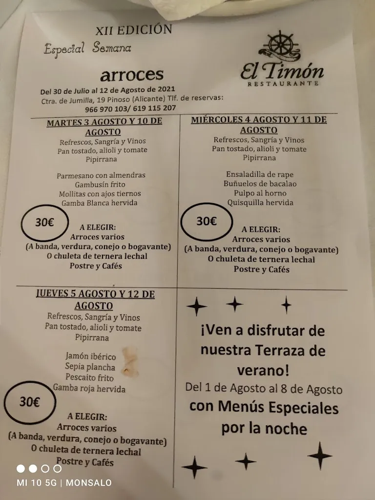 Menu_El Timón Restaurante_Pinós el/Pinoso_image_1