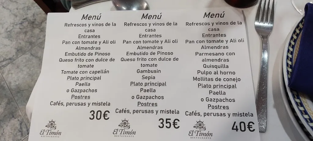 Menu_El Timón Restaurante_Pinós el/Pinoso_image_2