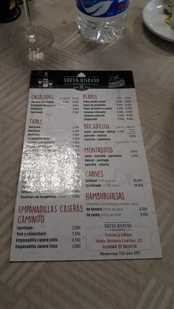 Menu_Cafeteria Bar Hispano_Alhama de Murcia_immagine_1