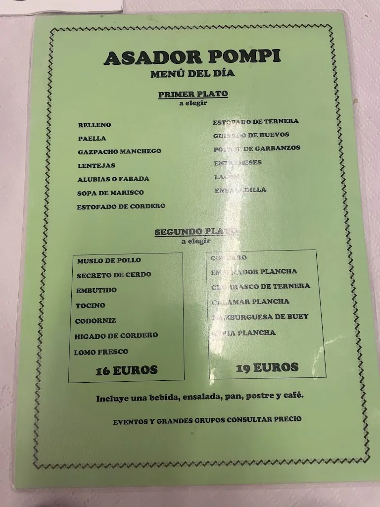 Menu_Restaurante Hijos de Pompilia S.L._Pinós el/Pinoso_immagine_1