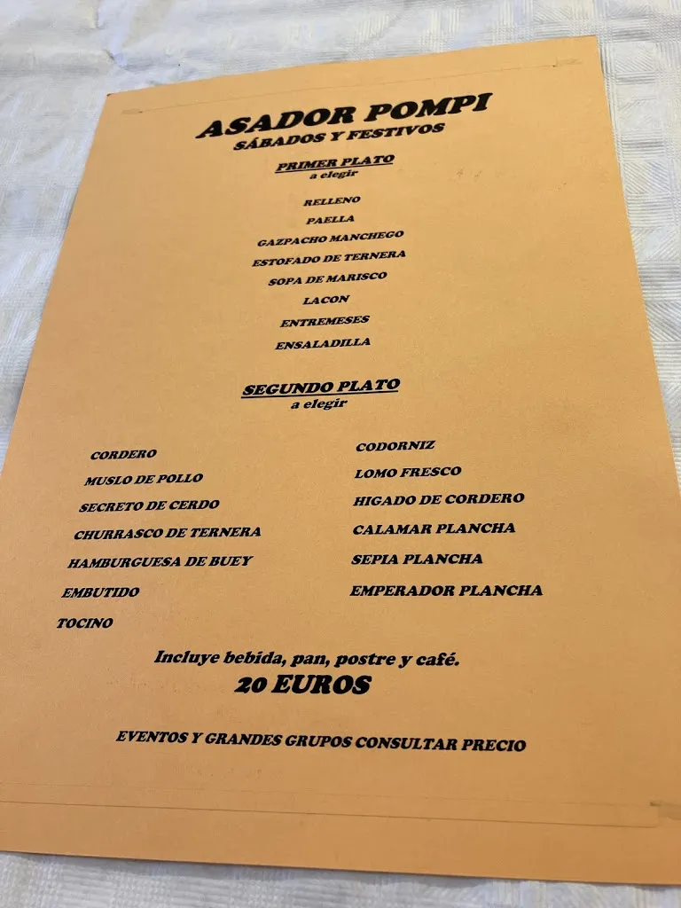 Menu_Restaurante Hijos de Pompilia S.L._Pinós el/Pinoso_immagine_2