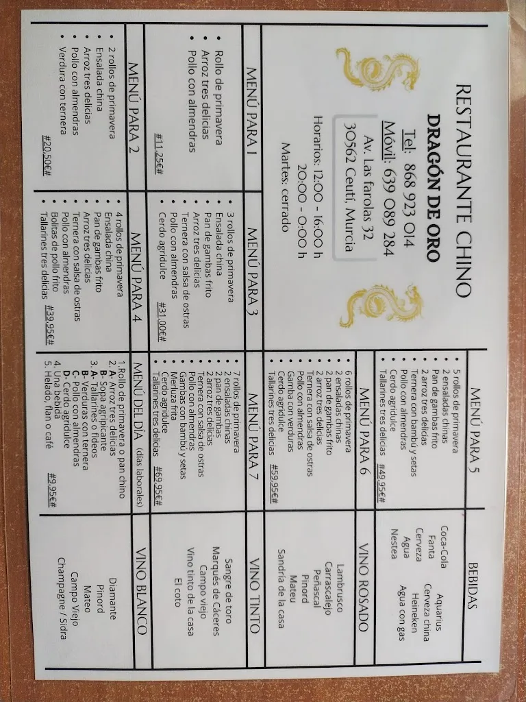 Menu_RESTAURANTE CHINO Dragon De Oro._Ceuti_image_2