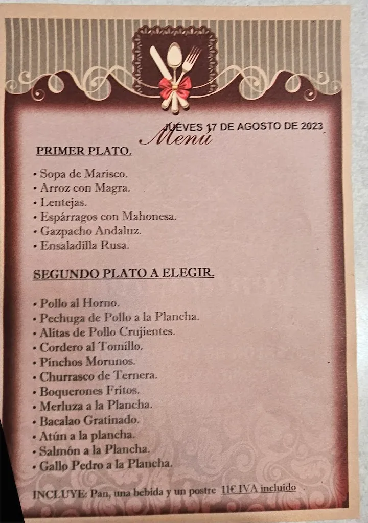 Menu_Bar restaurante Venta Cavila_Caravaca_image_3