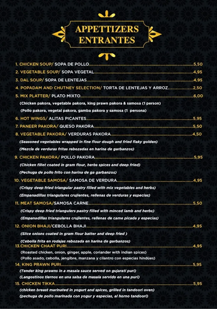 Menu_Taj Mahal indian Restaurant pinoso_Pinós el/Pinoso_image_2