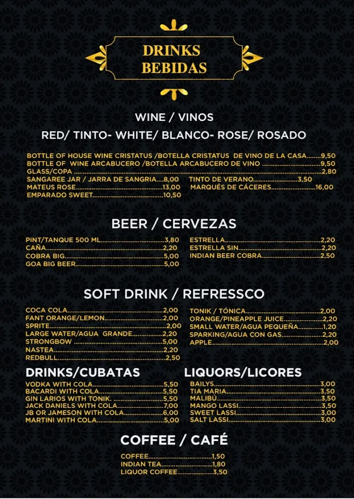 Menu_Taj Mahal indian Restaurant pinoso_Pinós el/Pinoso_image_3