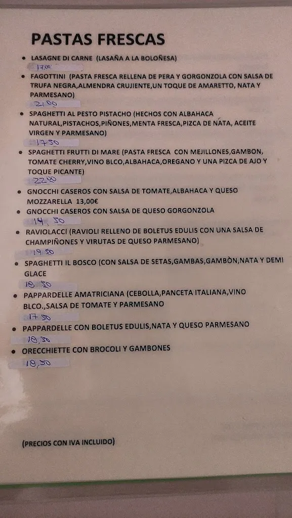 Menu_Piccola Trattoria, Madrid_La Torrecilla_image_2