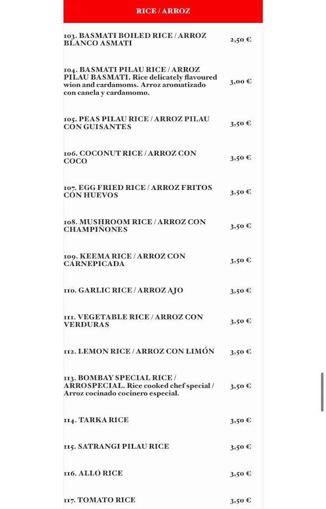 Menu_Restaurantes en Fortuna/ Bombay Fortuna Restaurante y pizzeria Indio_Fortuna_image_2