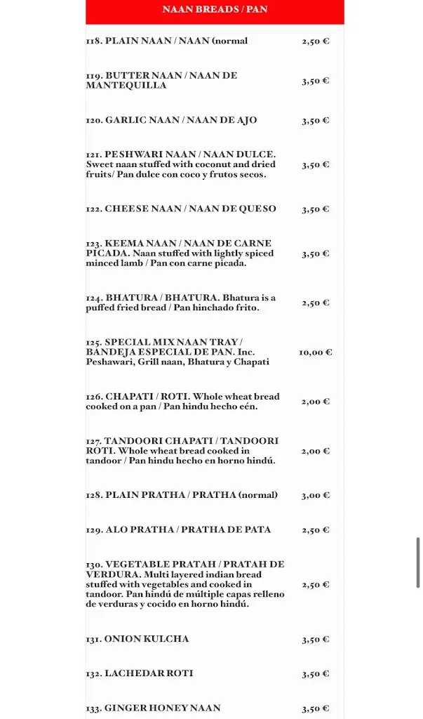 Menu_Restaurantes en Fortuna/ Bombay Fortuna Restaurante y pizzeria Indio_Fortuna_image_4