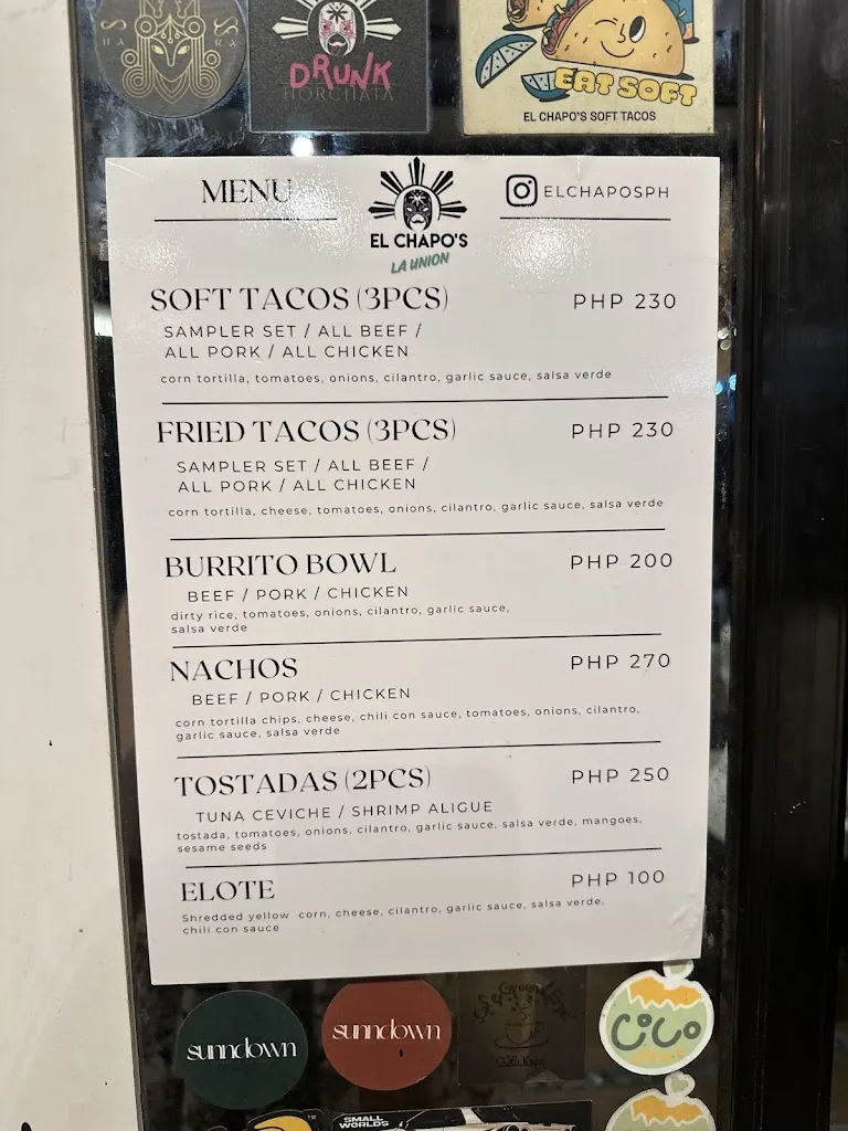 Menu_El Chapo's La Union_La Unión_image_2