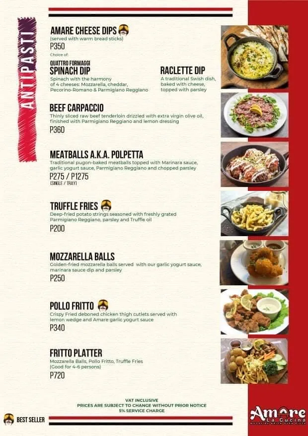 Menu_Amare La Cucina La Union_La Unión_image_4