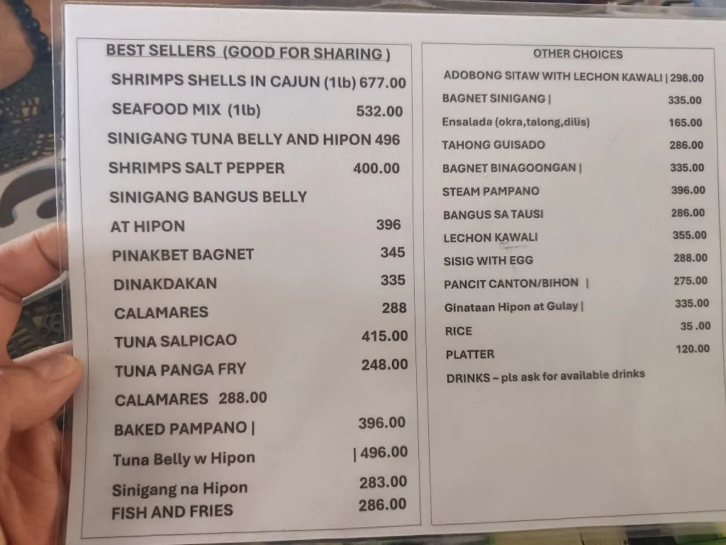 Menu_Patio del Sol Seafood Restaurant_La Unión_image_4