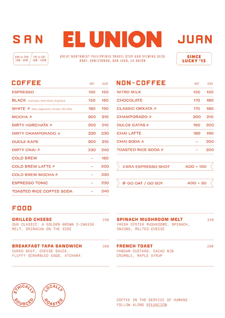 Menu_El Union Coffee_La Unión_image_1