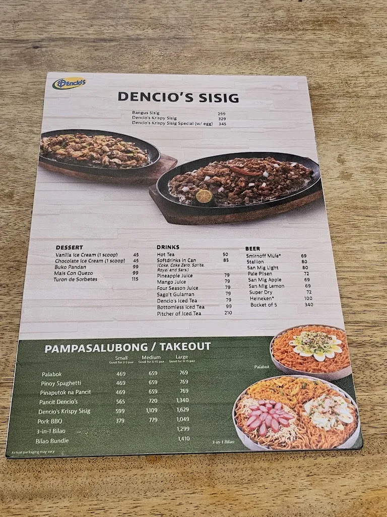Menu_Dencio’s Bar & Grill Restaurant La Union Branch_La Unión_image_1