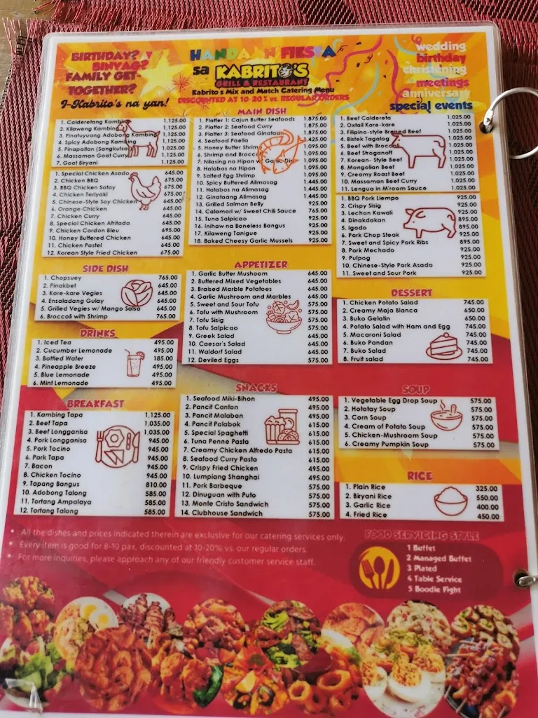 Menu_Kabrito's Grill and Restaurant - San Juan La Union Branch_La Unión_image_1