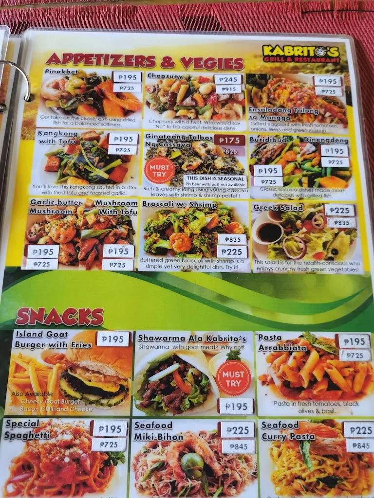 Menu_Kabrito's Grill and Restaurant - San Juan La Union Branch_La Unión_image_2