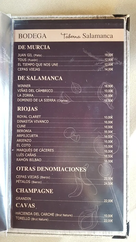 Menu_Taberna Salamanca torres de cotillas_Las Torres de Cotillas_immagine_2