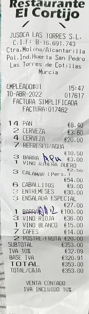 Menu_Bar El Cortijo_Las Torres de Cotillas_image_2