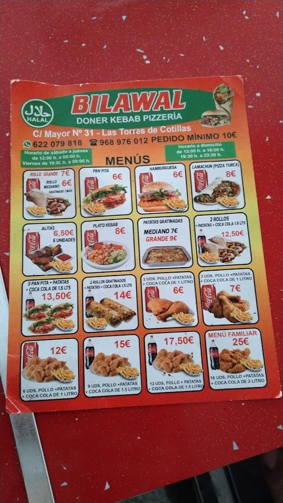 Menu_Bilawal Doner kebab pizza las torres de cotillas_Las Torres de Cotillas_image_3