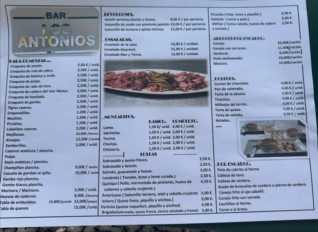 Menu_Bar Los Antonios_Las Torres de Cotillas_immagine_1