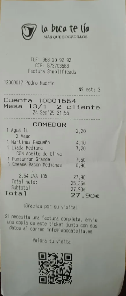 CHEF FERNÁNDEZ_La Boca Te Lía - Cieza_Cieza_review