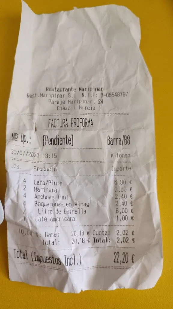 Manuel Buitrago_Restaurante Maripinar_Cieza_review