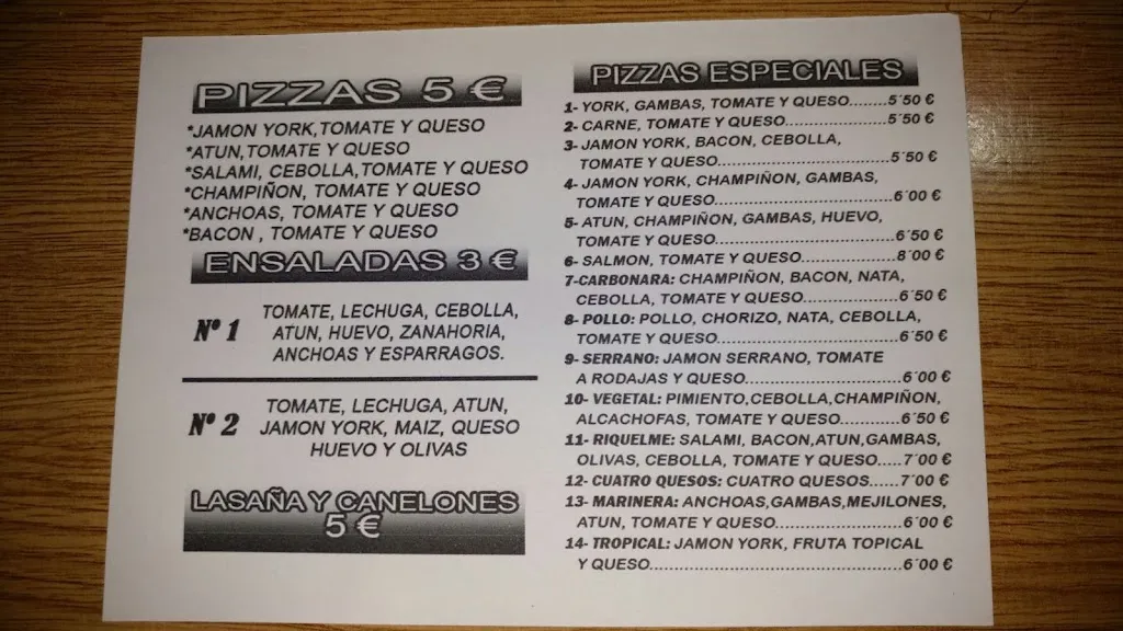 Menü_Pizzería Riquelme_Pinós el/Pinoso_Bild_1