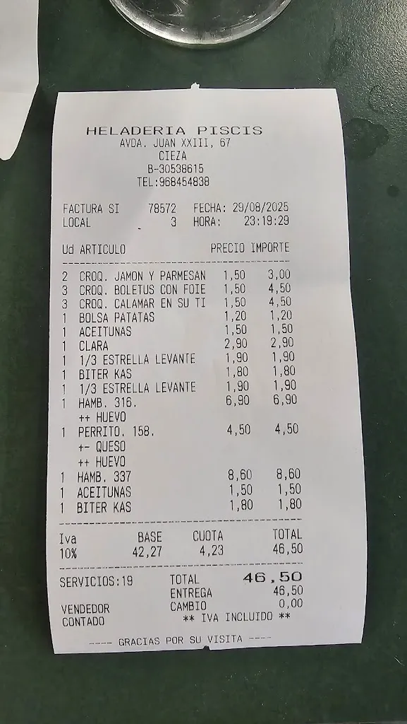 David Candel_Heladería Bocatería Piscis_Cieza_review