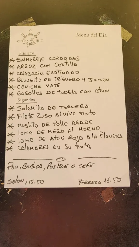 Menu_Restaurante El Yate_Los Martínez_image_1