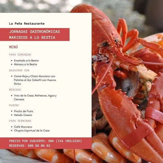 Menu_Mariscos a lo Bestia - Lorca | La Peña Restaurante_Lorca_image_3