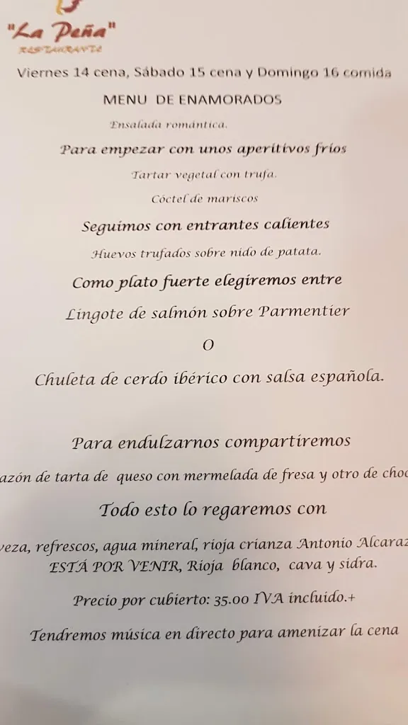 Menu_Mariscos a lo Bestia - Lorca | La Peña Restaurante_Lorca_image_4